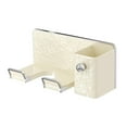 thumbnail image 3 of Soporte para alisador de pelo, soporte para secador, herramientas de estilismo para baño con soporte para peine, estante para secador de pelo montado beige, 3 of 9