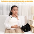 thumbnail image 3 of 2 piezas de peluche de gato negro/blanco, peluche de gato negro, almohada de gato Kawaii, juguete de peluche de gatito lindo para amigo, cumpleaños, San Valentín, Navidad (9,8) Sincero Hogar, 3 of 5