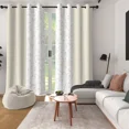 thumbnail image 6 of Lfeey Blackout Curtains for Bedroom, Thermal Insulated Window Drapes, Beige White Leaves Print, 52x96 Inches, 2 Panels, 6 of 7