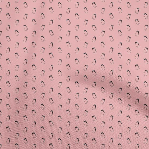oneOone Cotton Flex Light Pink Fabric Jar & Bottle Sewing Craft Projects Fabric Prints By Yard 40 Inch Wide