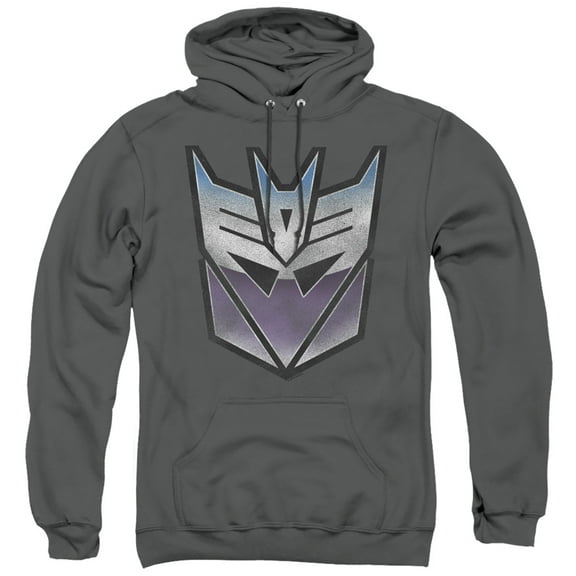 Transformers Vintage Decepticon Logo Adult Pullover Hoodie Sweatshirt Charcoal