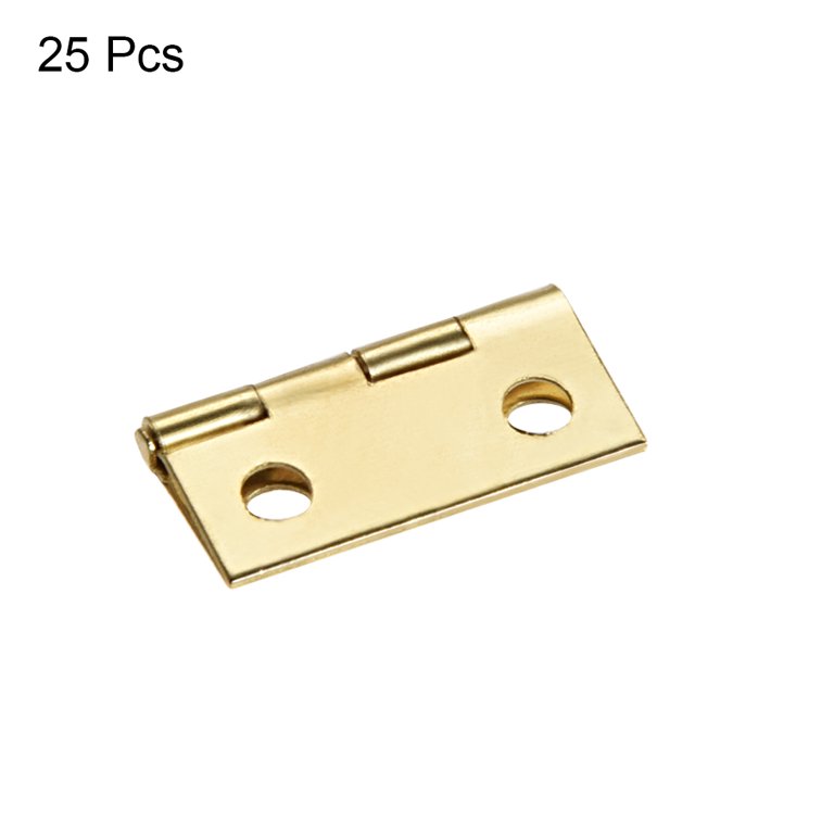 Uxcell 0.7 Small Hinge Jewelry Case Wooden Box Hinges Fittings Golden  Plain 25pcs 