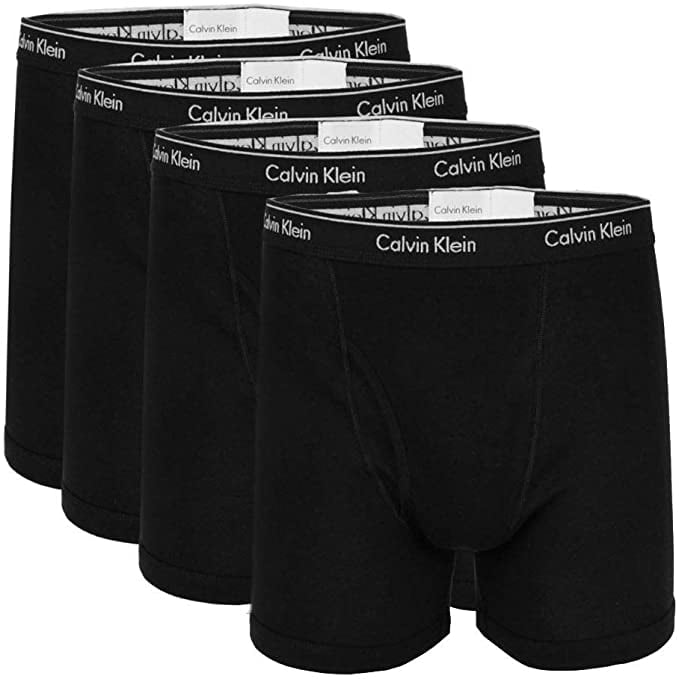 CALVIN KLEIN MEN X4 - CLASSIC BLACK WHITE LARGE - 4 COTTON UNDERWEAR - Walmart.com