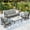 Gray, variant on Sophia & William 4 Seat Patio Conversation Set,Outdoor Metal Furniture Set with Rocking Chairs & Loveseat, Red