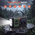 thumbnail image 3 of Biotree 30000mAh Weather Radio with NOAA 7-Band Alerts, Upgraded Emergency Radio with USB/Solar/Hand Crank Charging, Flashlight, SOS Alarm, Compass for Camping Hurricane Preparedness,Green, 3 of 8