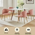 thumbnail image 4 of Velvet Dining Chairs Set of 2 Upholstered Wingback Side Chairs Living Room Kitchen Pink, 4 of 11
