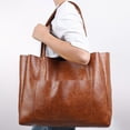 thumbnail image 5 of Women Large Tote Bag Vegan Leather Casual  Work Bag Weekender  Shopping Bag Oversize Shoulder Travel  Bag, 5 of 8