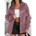 thumbnail image 5 of Leather Jacket Women Faux Oversized Motorcycle Coats 2025 Fall Fashion Outfits Winter Clothes Pink M, 5 of 7