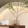 thumbnail image 4 of Adjustable 3-Color LED Sandstone Double-Disc Wall Art, 3D Sculpture with Simulated Greenery, Glass Vase & Rabbit Statue, Remote-Controlled Light Strips, 4 of 9