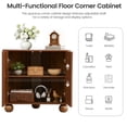 thumbnail image 5 of MIYZEAL Fluted Corner Storage Cabinet, Freestanding Corner Floor Cabinet with Adjustable Shelves & Sliding Doors, Modern Wooden Narrow Organizer for Living Room, Kitchen, Bathroom (Walnut), 5 of 8
