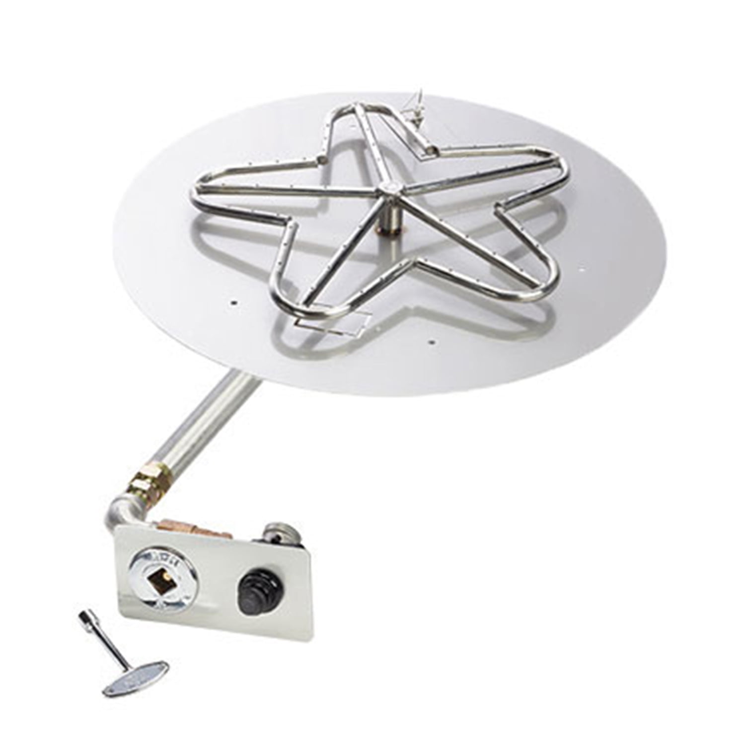 HPC Fire Spark Ignition Fire Pit Burner Kit, 18" Pan, Natural Gas