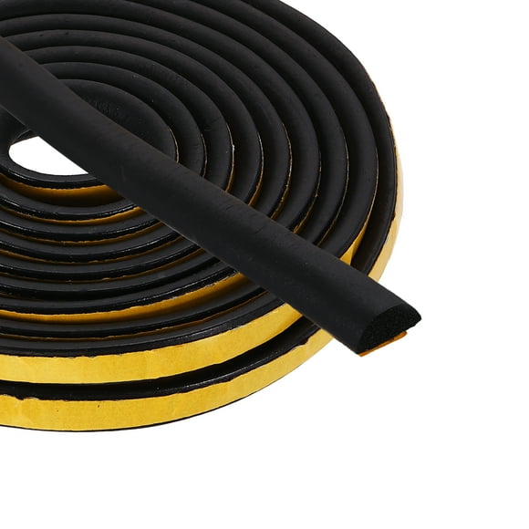 Uxcell 16.4FT Solid Rubber Weather Stripping, Self Adhesive EPDM Seals Strip