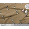 thumbnail image 2 of Soimoi Brown Cotton Voile Fabric Reindeer Animal Print Sewing Fabric Yard 56 Inch Wide, 2 of 3