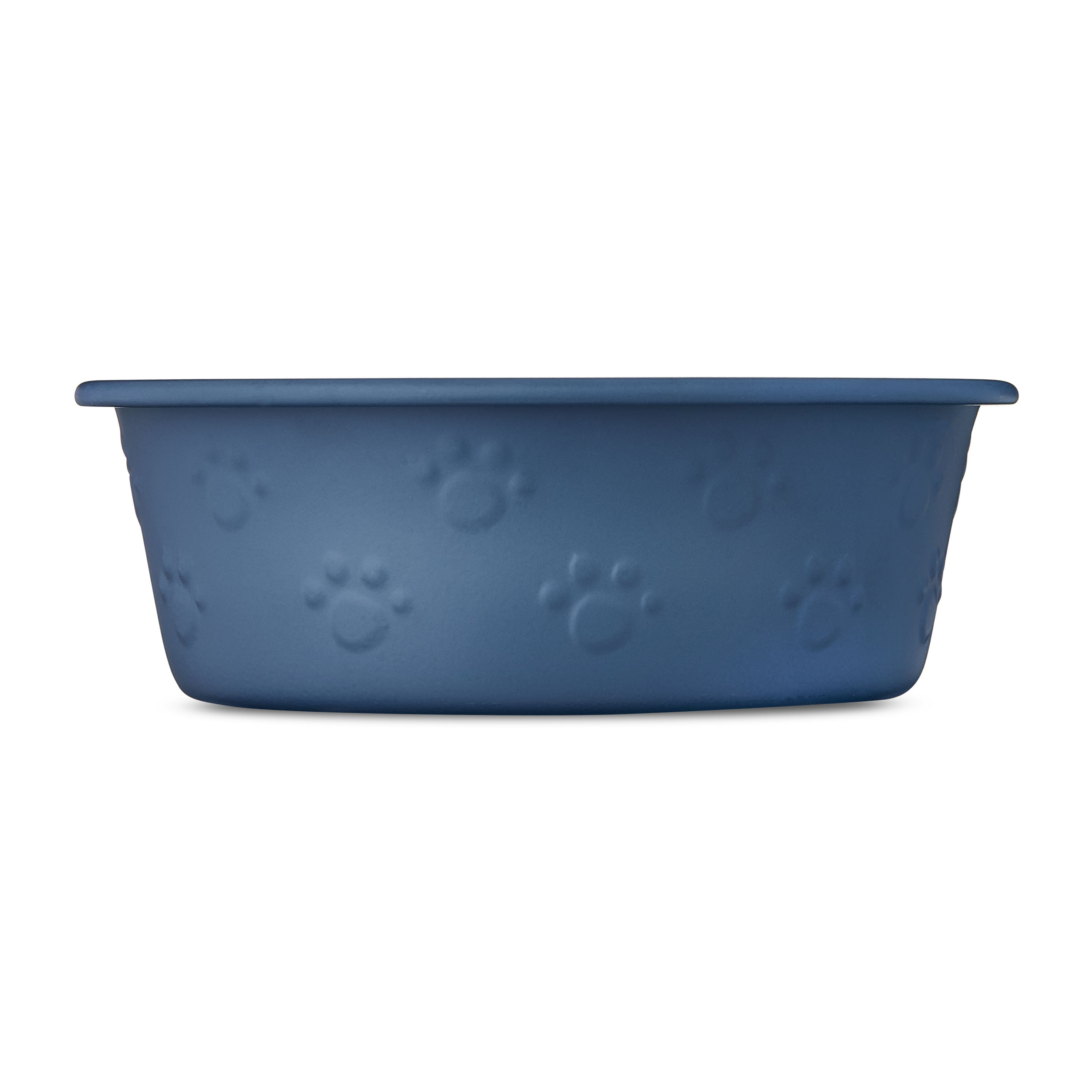 Vibrant Life Small Stainless Steel Embossed Dog Bowl, Blue Paws