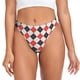 thumbnail image 1 of Balery Red and black argyle Tangas de Algodón para Mujer con Estampado – Ropa Interior Sexy, Transpirable, G-string-X-Small, 1 of 6
