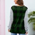 thumbnail image 4 of Sudadera para mujer, sudadera a cuadros para mujer Sudadera a cuadros para mujer a rayas Sudadera con mangas a rayas para mujer Diseño de clase mundial, 4 of 6