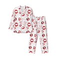 thumbnail image 1 of Balery Red Lips Pijama para Hombre de Dos Piezas con Manga Larga, Conjunto de Dormir y Descanso Suave con Bolsillos-Small, 1 of 7