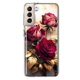 thumbnail image 1 of MUNDAZE Samsung Galaxy S22 Étui de Téléphone Double Couche Marbre Doré Élégant Roses Rouges, 1 of 6