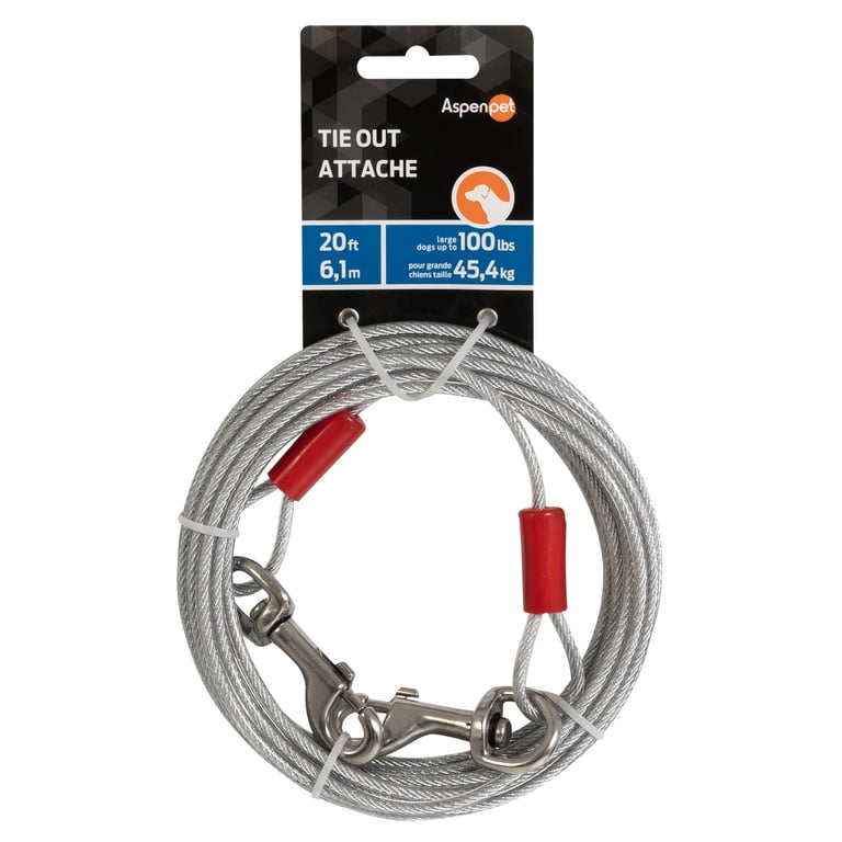 Heavy Duty Dog Tie-Out Cable, 20 Ft, 100 Lb Capacity photo 1