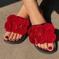 thumbnail image 3 of Modisza Slide Sandals for Women Dressy Summer Flower Slip on Arch Support Shoes Non Slip Indoor Outdoor Platform Beach Slippers Red 8, 3 of 7