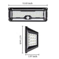 thumbnail image 3 of Luz solar exterior con sensor de movimiento | Lámpara de seguridad de pared solar súper brillante de 202 LED | 3 modos | Impermeable IP54 | Ángulo amplio | Luz blanca | 1 unidad | Para cerca, 3 of 9