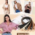 thumbnail image 4 of JASGOOD Women Belt for Jeans Leather Belts for Women with Gold Buckle, 4 of 10