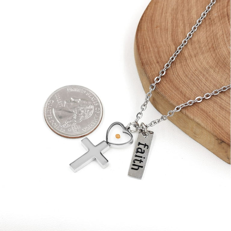 Stainless steel faith necklace discount
