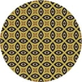 thumbnail image 1 of Ahgly Company Indoor Round Patterned Golden Brown Yellow Area Rugs, 6' Round, 1 of 6