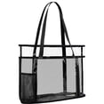 thumbnail image 6 of Tinyat Mesh Tote Bag for Women Extra Large Clear Tote Bag Pvc Bag 5-Pockets for Seaside Pool Picnic Black, 6 of 7