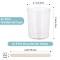 thumbnail image 3 of Kit de 90 Vasos Mezcladores de Epoxi, 40 Vasos Graduados, Vasos de Escala Transparente con Paquete de 50 Varillas de Madera para Mezclar, 50 Ml, 3 of 5