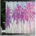 thumbnail image 4 of Ambesonne Nature Shower Curtain, Hawaiian Tropic Palms, 69"Wx70"L, Fuchsia Purple Green, 4 of 5