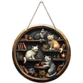 thumbnail image 3 of Cute Cat Sign Home Decoration Bedroom Door Sign Cat Sign Home Decoration Cat Book Shelf Door Sign Coffee Kitchen Decorations Wall Table Decorations for Kitchen Front Door Hangers Signs Welcome Sign, 3 of 4