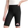 thumbnail image 3 of HAOTAGS Girls Yoga Shorts (4-13), High-Waist Printed Summer Workout Dance Leggings Black 12-13 Years, 3 of 8