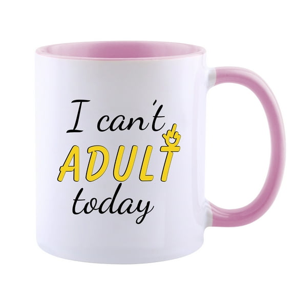 Funnli Ceramic Mugs -I Can't Adult Today Coffee Mug Tea Cup Personalized Gift for Birthday, Christmas, and New Year