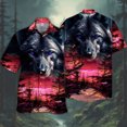 thumbnail image 4 of Camisa vintage para hombre con estampado de lobo en 3D, camisetas de manga corta, novedad de 2024, ropa de hombre de gran tamaño, camisas hawaianas casuales de playa para hombre, blusa, 4 of 5