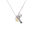 thumbnail image 2 of Delight Jewelry Two-tone Chihuahua Silhouette Heart - Love and Lock Charm Necklace, 18"+1", 2 of 4
