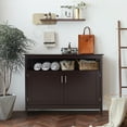 thumbnail image 2 of Costway Modern Kitchen Storage 36" Height Cabinet Buffet Server Table Sideboard Dining Wood Brown, 2 of 7