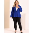 thumbnail image 3 of Blazer de talgrande pamujer con solacon muescas, dobladillo con volantes y péplum, paNavidad Azul brillante 4X, 3 of 5