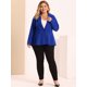 thumbnail image 3 of Blazer de talgrande pamujer con solacon muescas, dobladillo con volantes y péplum, paNavidad Azul brillante 4X, 3 of 5