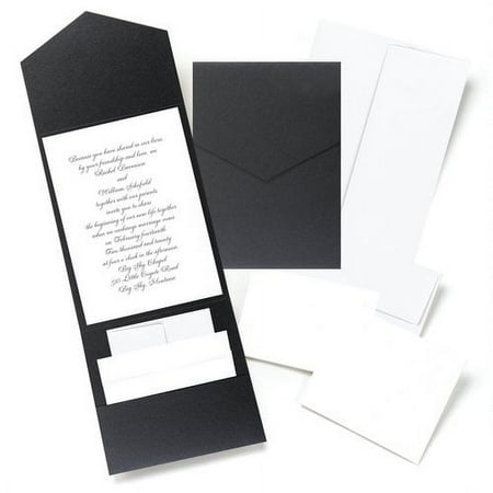Black Shimmer Pocket Invitation Kit