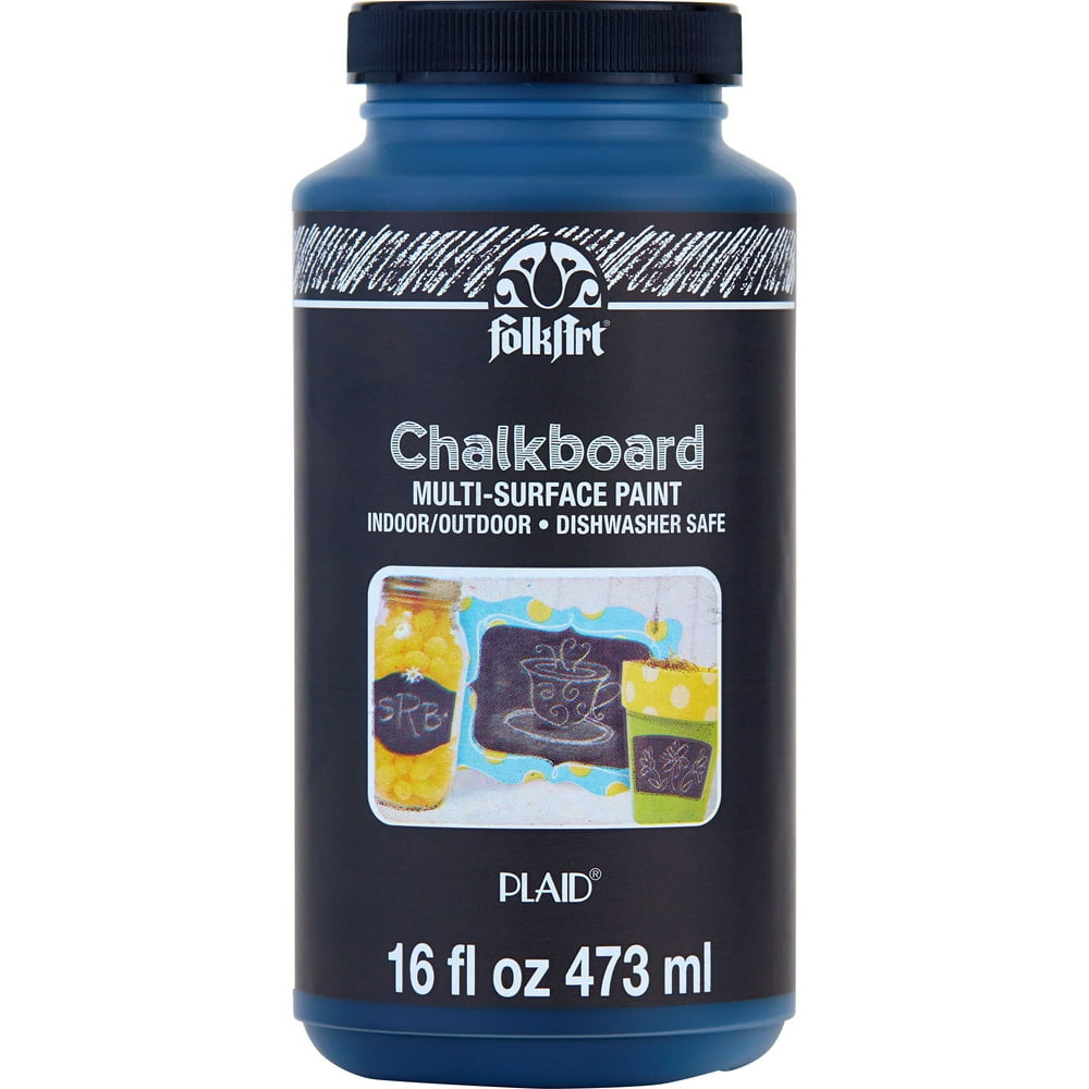 FolkArt 2725E MultiSurface Chalk Paint, Matte Finish, Black, 16 fl oz