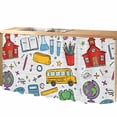 thumbnail image 2 of Cartoon Educational Elements Cabinet Curtain 28"W x 51"L, Modern Art Childhood Dust-Proof Privacy Curtain for Closet Shelves Self Adhesive, Sink Skirt for Bathroom Vanity Kitchen Laundry Room, 2 of 9
