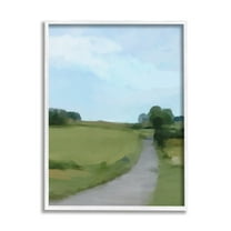 Stupell Industries Abstract Path Through Grassland Rural Landscape Scene Painting White Framed Art Print Wall Art, Design by Amy Hall
