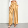 thumbnail image 5 of IMENGL Casual Cropped Pants for Women Soft Summer Striped Straight Elastic Waist Trousers Loose Women's Wide Leg Pant,M-XXL, 5 of 7