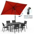thumbnail image 4 of CozyHom 10*6.5 ft Outdoor Patio Rectangle Beach Umbrella, Square Pool Sun Shade with Tilt and Crank 6 Sturdy Rib, Deck/Lawn Market Aluminium Umbrella, Red, 4 of 6