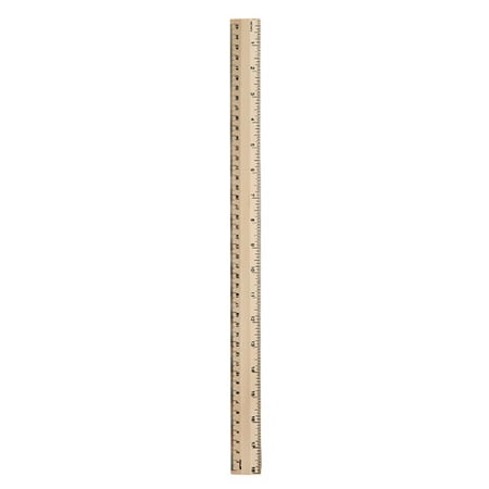 Wood Ruler with Metal Edge: 18 inches