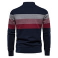 thumbnail image 2 of Men's Quarter Zip Striped Knit Sweater Long Sleeve Mock Neck Casual Work Top, 2 of 4