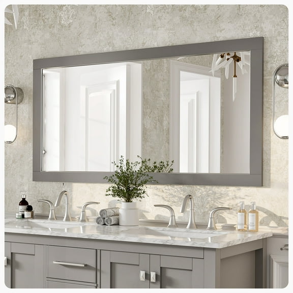 Eviva Aberdeen 60" Grey Framed Bathroom Wall Mirror