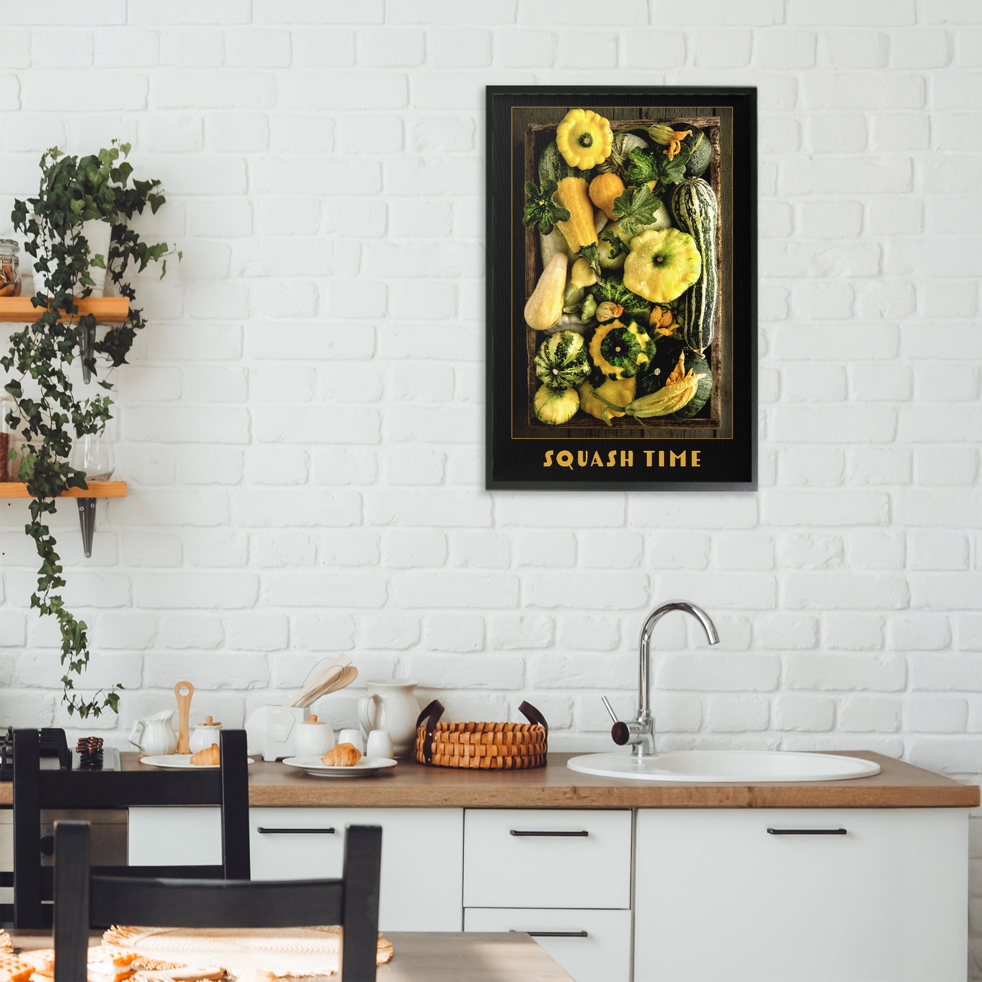 Stupell Industries Squash Time Vibrant Vegetables Black Framed Giclee Art, design by Carl Kravats