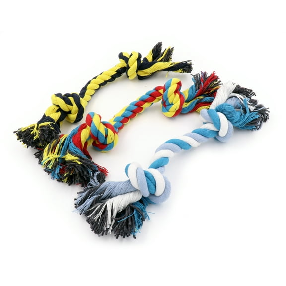 Dog Rope Chew Toy Aggressive Chewers Tough Heavy DutyCotton Rope Chew Toys 10 in Long 3 pc Set
